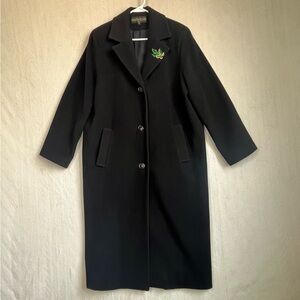 Kristen Blake Black Lambswool Long Dress Coat Sz 10 Soft Beautiful